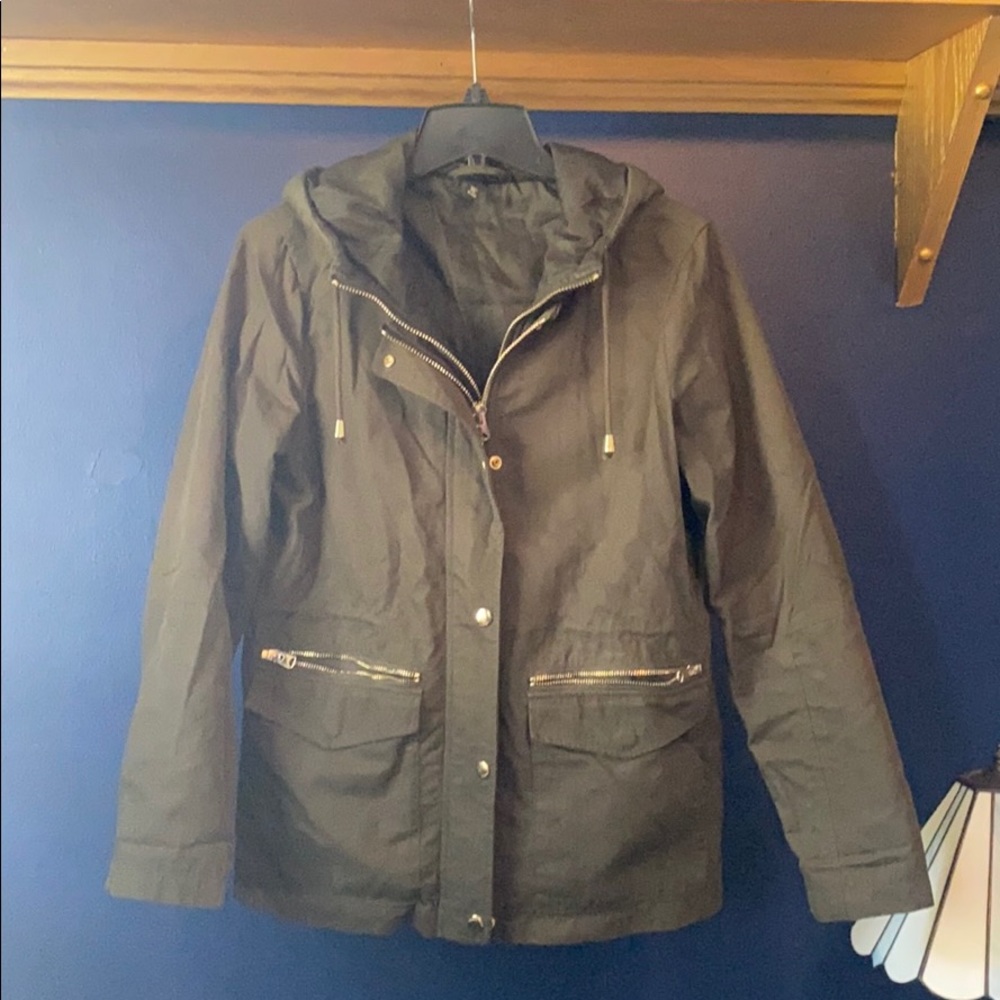 Top shop army green utility jacket with hood